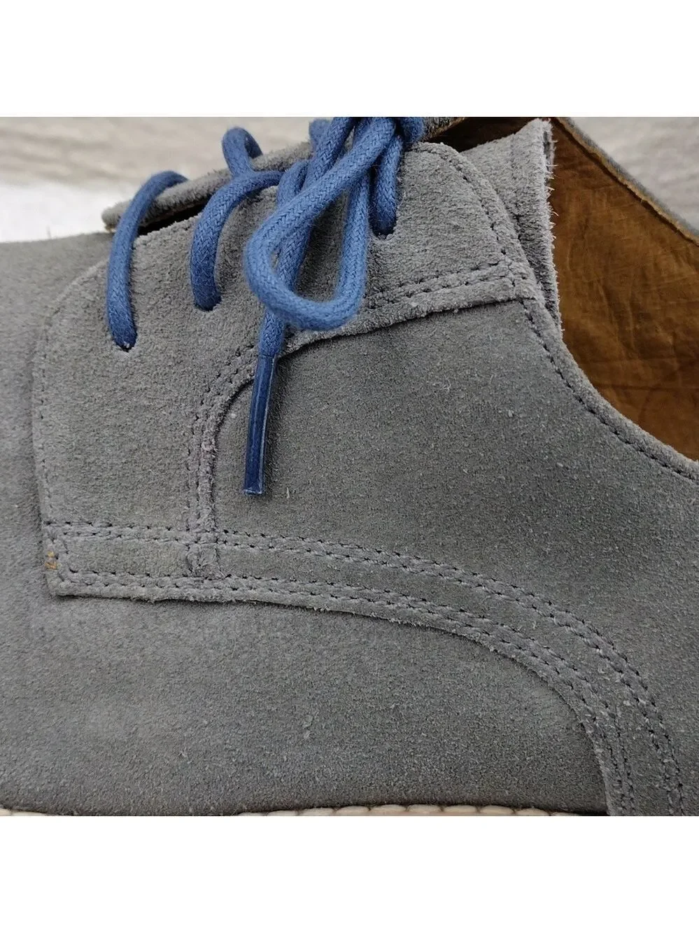 Johnston & Murphy Men's Grey Suede Leather Upper Lace Up Low Heel Oxford Shoe